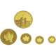 Pre-Owned Canadian 2011 Maple Leaf Gold Proof 4 Coin Set - Broken Capsule