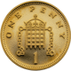 Pre-Owned 2008 UK 1p Proof Design Gold Coin