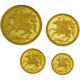 Pre-Owned 1973 Isle of Man Proof Gold Sovereign 4-Coin Set