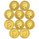 Pre-Owned UK Queen's Beasts 1/4oz Gold Coin Full Collection in Presentation Box (10 Coins)