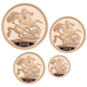 Pre-Owned 2019 UK Double, Full, Half, and Quarter Sovereign Proof Gold 4-Coin Collection