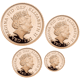 Pre-Owned 2019 UK Double, Full, Half, and Quarter Sovereign Proof Gold 4-Coin Collection