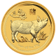 Pre-Owned 2019 Australian Lunar Pig 1/20oz Gold Coin