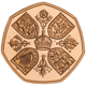 Pre-Owned 2022 UK Queen Elizabeth II Memorial 50p Proof Gold Coin