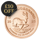 2025 South African Krugerrand 1/10oz Gold Coin
