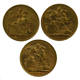 Pre-Owned UK Queen Victoria Portrait Full Sovereign Gold 3-Coin Collection
