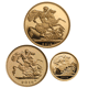 Pre-Owned 2015 UK 'Fourth Portrait' Sovereign Proof Gold 3-Coin Set - Missing Outer Sleeve