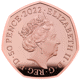 Pre-Owned 2022 UK 50 Years of Pride 50p Piedfort Proof Gold Coin