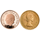 Pre-Owned UK Queen Elizabeth II and King Charles III Full Sovereign Gold 2-Coin Set - Missing Outer 