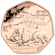 Pre-Owned 2022 UK 'Winnie the Pooh and Friends' 50p Proof Gold Coin