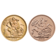 Pre-Owned 1968 - 2018 UK '50 Year Celebration' Full Sovereign Gold  2-Coin Set