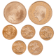 Pre-Owned 2022 Queen Elizabeth II Memorial 7-Coin Premium Gold Set - Damaged Sleeve
