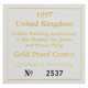 Pre-Owned 1997 Golden Wedding Anniversary Proof Gold Crown and Fifty-Pound Note Set