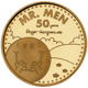 Pre-Owned UK 2021 Mr. Happy - 50th Anniversary of Mr. Men 1/4oz Proof Gold Coin