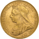 Pre-Owned 1900 London Mint Victoria 'Veiled Head' Full Sovereign Gold Coin