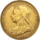 Pre-Owned 1896 London Victoria 'Veiled Head' Full Sovereign Gold Coin