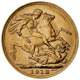 Pre-Owned 1918 India Mint George V Full Sovereign Gold Coin