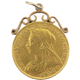 Pre-Owned 1893 UK Double Gold Sovereign in 9ct Mount
