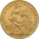 Pre-Owned 1908 French 20 Franc 'Rooster' Gold Coin