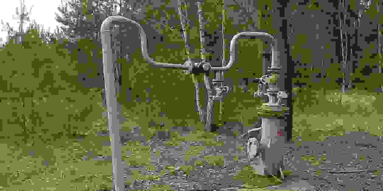 Pipes used to pump chemicals into the ground
