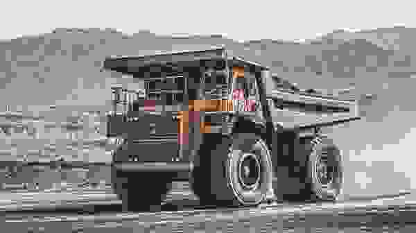 A mining truck carrying minerals