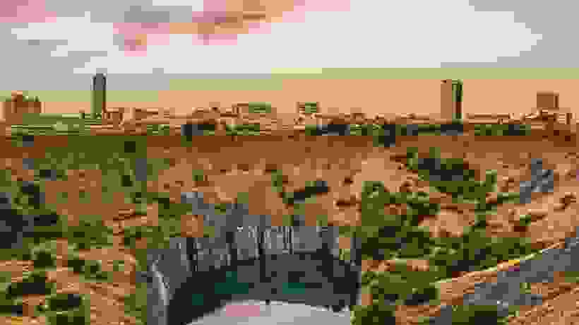 Landscape with a quarry